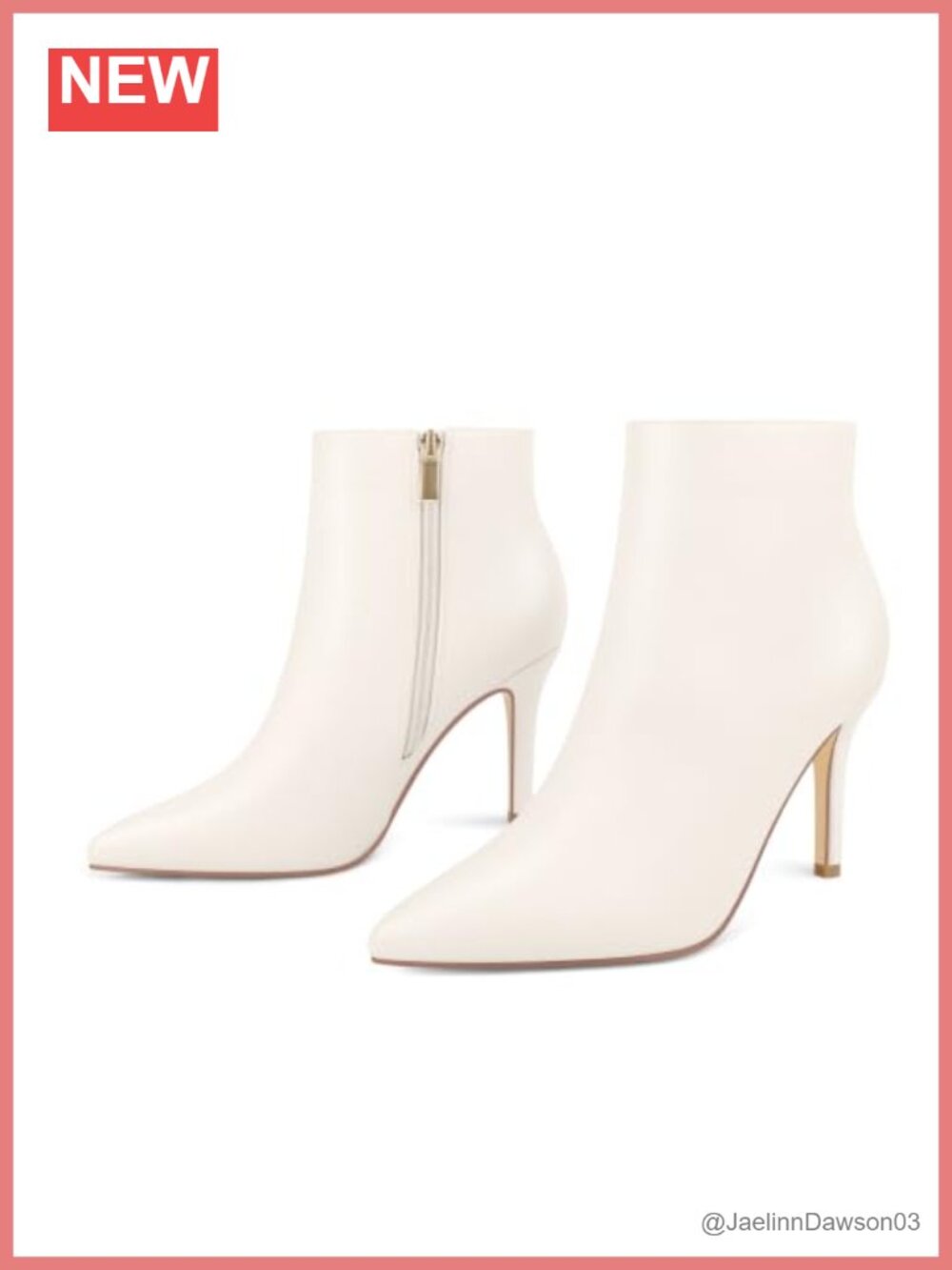 Ankle Boots Stiletto Heel Pointed Toe Booties Faux Leather PU Zipper